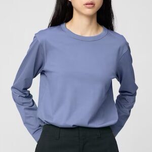 Uniqlo U Light Blue Supima Cotton Crew Neck Long Sleeve Top XS LEMAIRE shirt